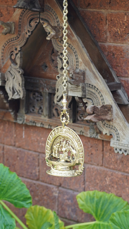 Gaja Lakshmi Brass Hanging Oil Lamp