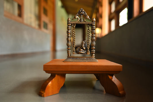 Jhula Krishna Brass Idol - Small